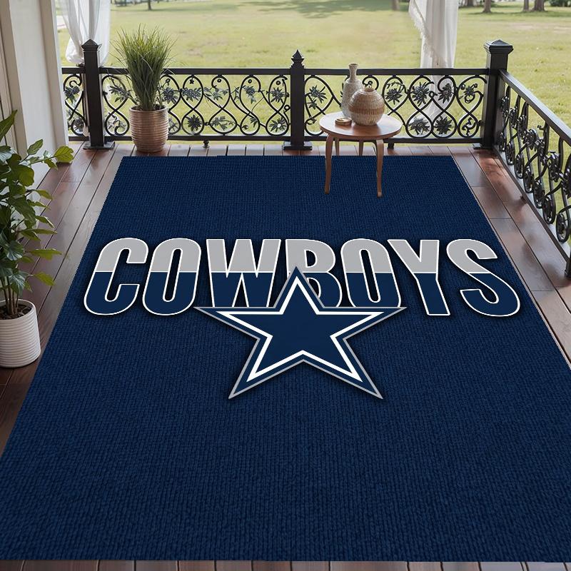 Kristall-Samt-Teppich mit Dallas Cowboys Design, Weiche rutschfeste Bodenmatte für Wohnzimmer Schlafzimmer Dekoration
