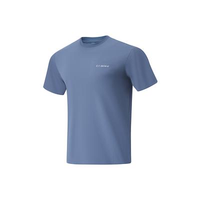 Cool Tea Fitness Series Solid Color Round Neck Pullover Quick-Dry Short Sleeve T-Shirt Men Tops Gray-Indigo ATSU641-6