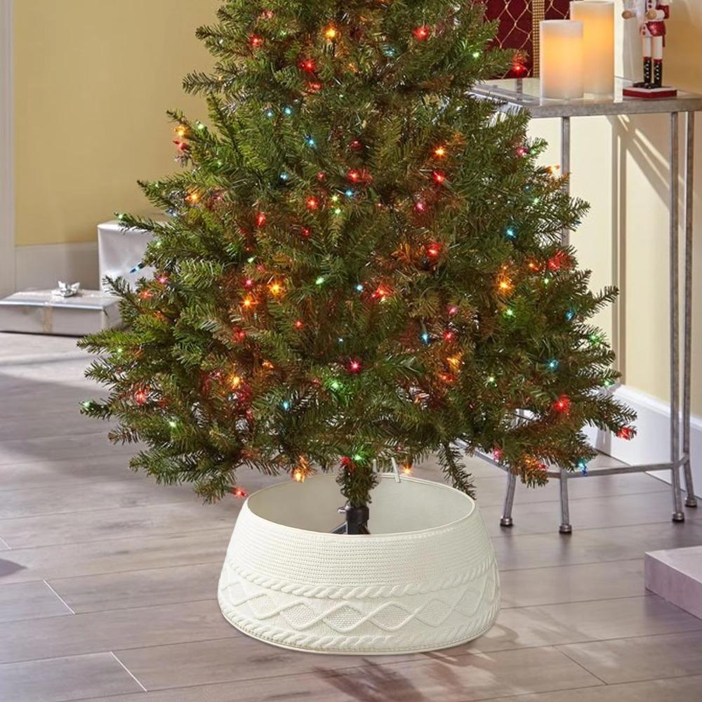 Rustic Style Christmas Trees Skirts White Xmas Tree Bottom Protector Tree Base Cover  Farmhouse