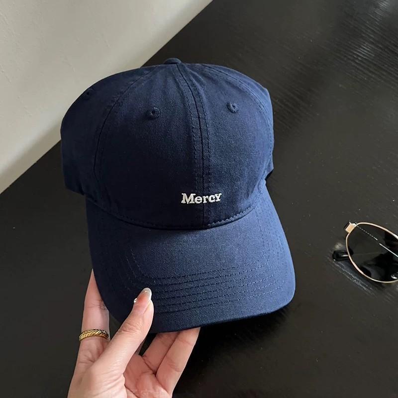 Embroidered Letter Baseball Cap With Wide Brim For Summer Sun Protection