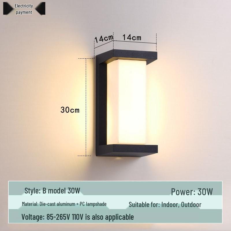 Waterproof Minimalist LED Wall Light with Smart Sensor for Outdoor Use