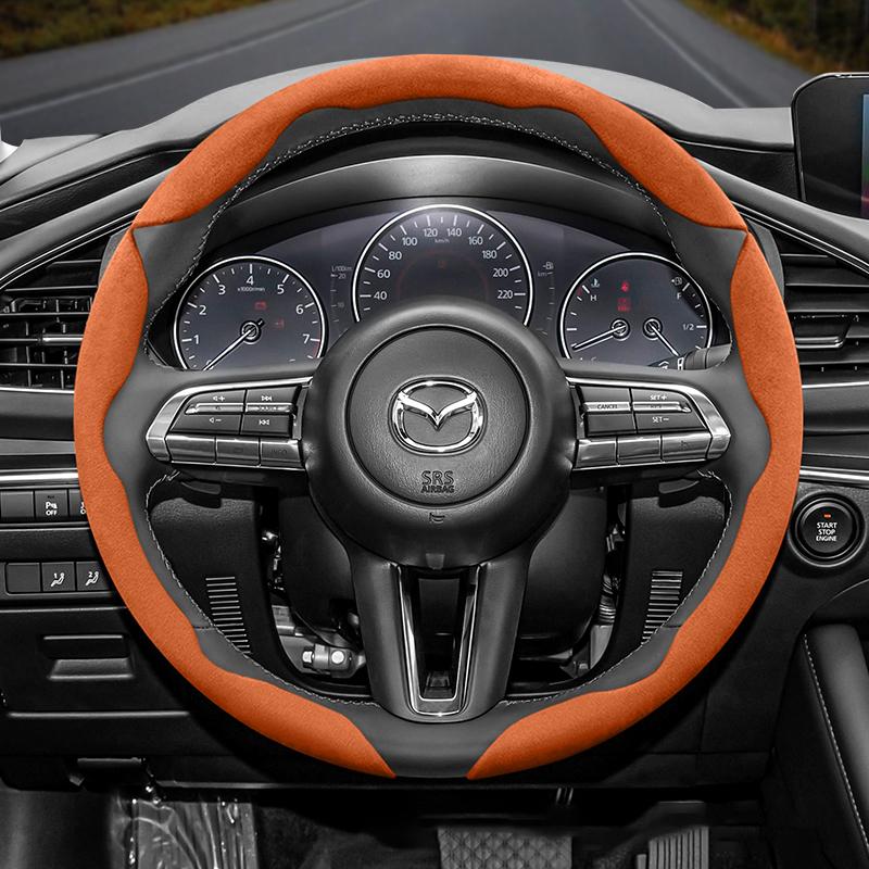 Suede Steering Wheel Cover Fits 3 CX5 6 2 CX30 6GH 3BK 3BK June 3BM 3BL CX-5 CX7 CX50 6GJ BT50 3SPORT 3SPORT CX60 EZ6 323 MX5ND