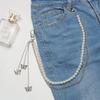 Double Layer Butterfly Pendant Pearl Alloy Pants Chain for Hip Hop Dancers Punk Girl Boy Harajuku Jeans Side Chain Bags Chain