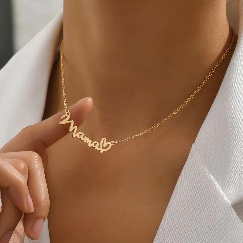 Elegant Mama Heart Pendant Necklace - Women s Luxury Fashion Accessory