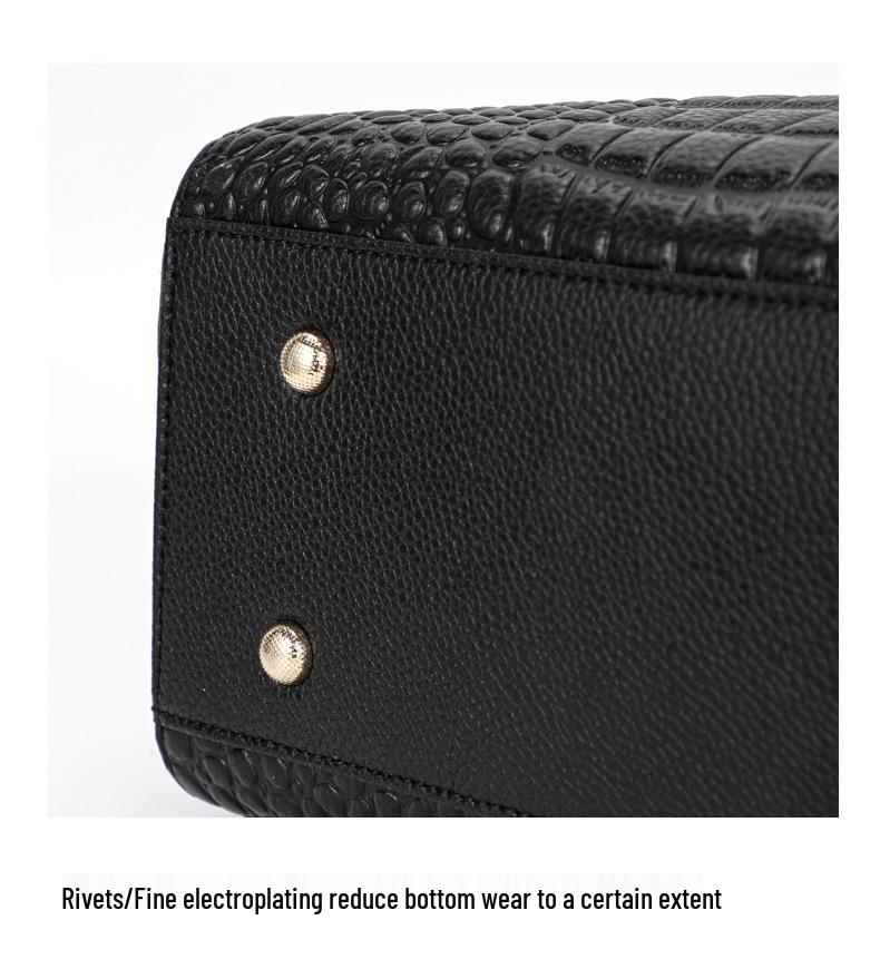 2025 Luxury Women's Genuine Leather Handbag, High-Capacity Stone Pattern Design