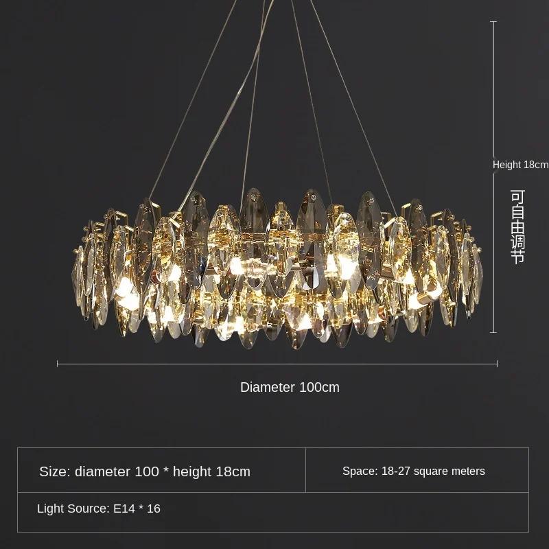 Light luxury chandelier crystal chandelier living room lamp simple modern atmosphere dining room lamp 2025 new post-modern lamp