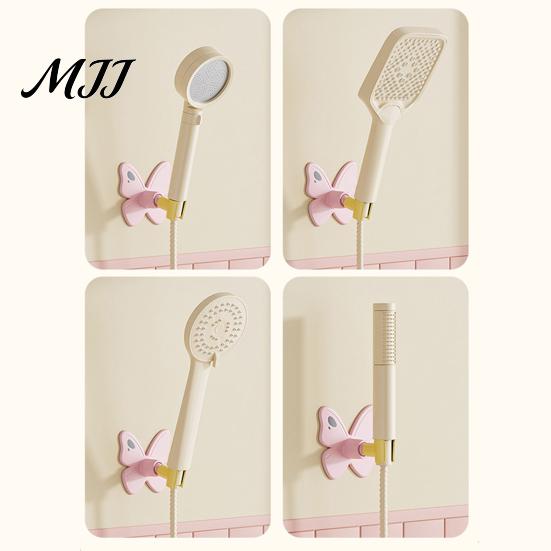 Easy Install Shower Bracket Butterfly Head Holder, Wall Mounted Self-adhesive Handheld Waterproof Mount Bracket, Universal Adjustment Accessory
