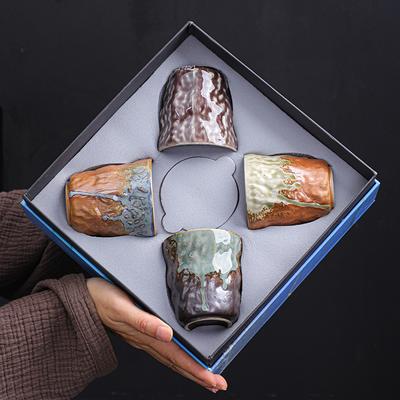 Grobes Keramik Meisterbecher große Teetasse Einzelbecher Japanische Retro Ofenveränderte Keramik Kung Fu Tee-Set Kaffeetasse