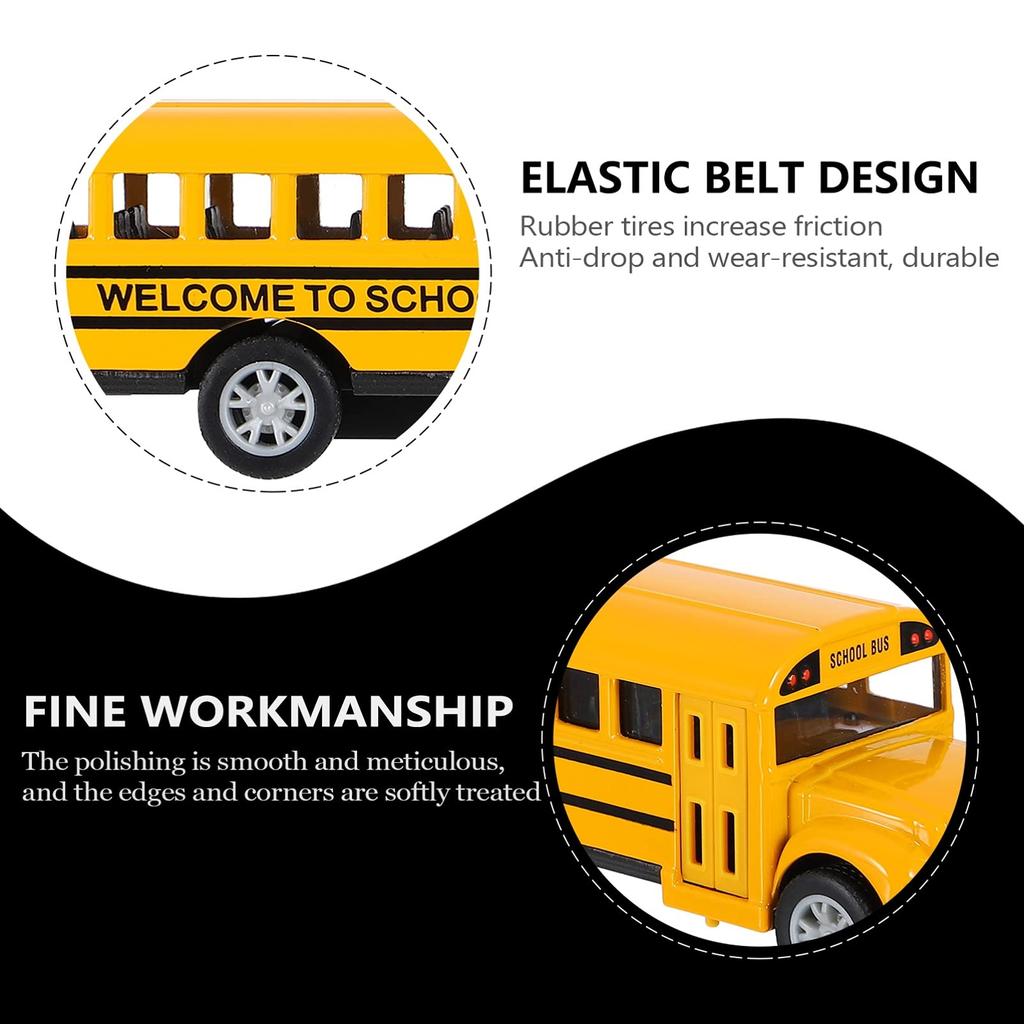 Toyvian School Bus Toy Diecast Model Car School Bus Toy with Opening Doors for Everyday Play 132