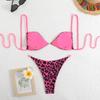 Europäischer & Amerikanischer Leopardendruck Schnür-Bikini: 3-teiliger Badeanzug für Damen