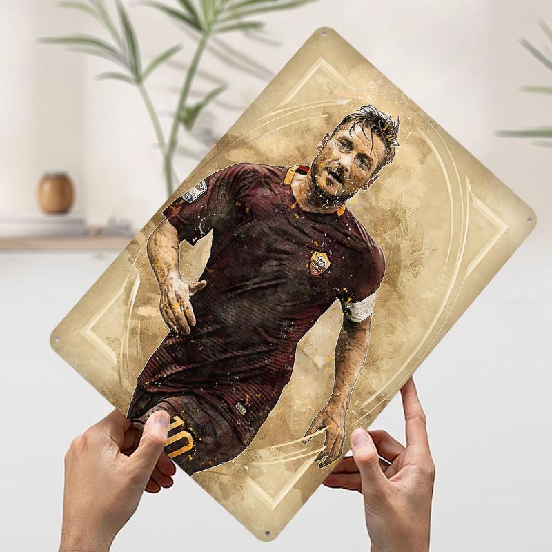 Francesco Totti Poster Customized Wall Art Vintage Metal Signs Retro Tin Plaque for Man Cave Desk Decor Decoration Room House 20x30cm(7.8x11.8inch)
