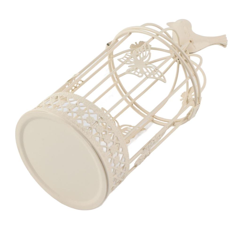 Iron Hollow Birdcage Candle Holder Birdcage Café Bar Desktop Candle Stand Café Interior белый