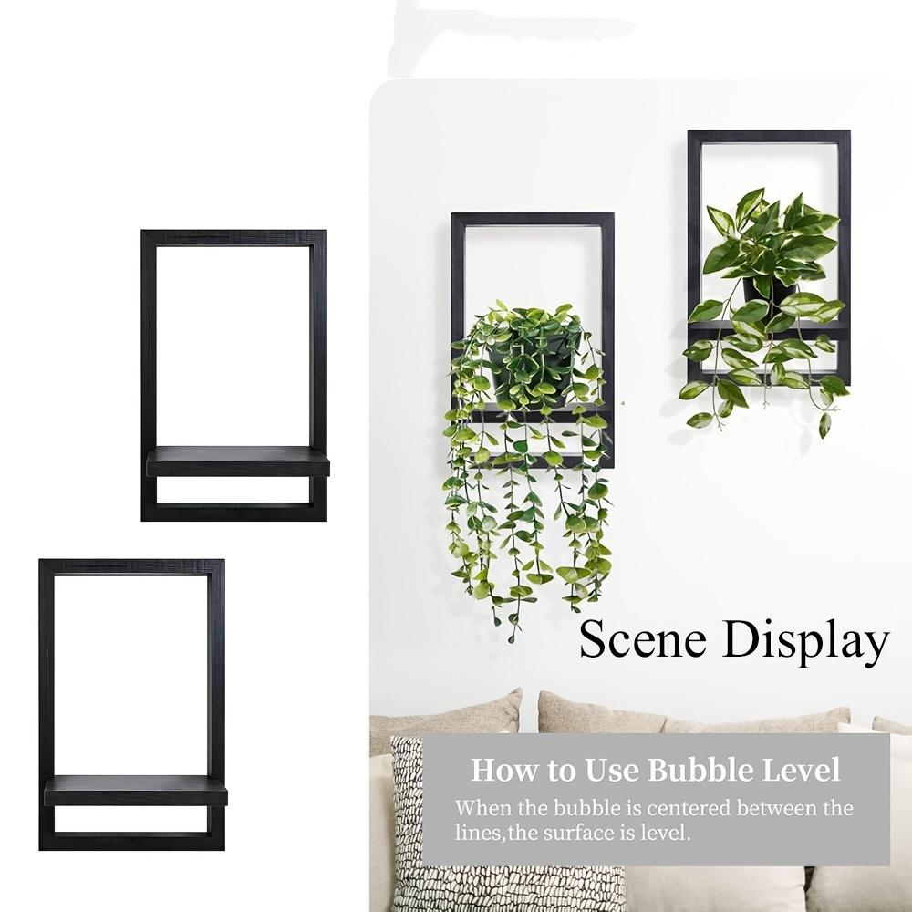 1 Piece Black Floating Shelf, Black Wooden Wall-Mounted Storage Shelf, Nordic Style Living Room Decorative Background Wall Shelf, Solid Wood Storage