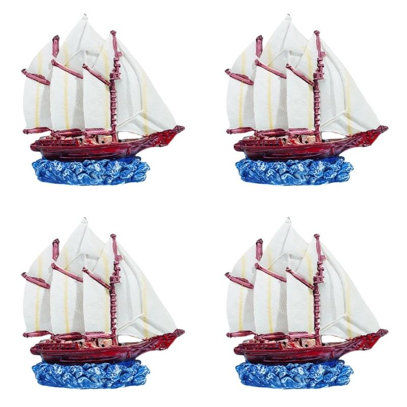 Aquarium Landscape Ship Model Sail Boats Aquariums Decorations Art Crafts Terrarium Habitat Ornaments