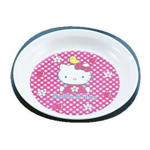 

Daiwa New Kitty Children s Snack Plate (Gingham), Melamine Resin, Made in Japan, ROY04
