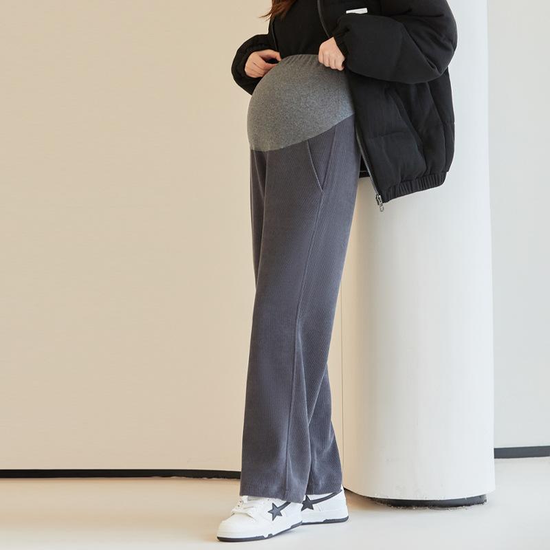 

Одежда для беременных, брюки для беременных, свободные широкие брюки для беременных, осень и зима, весна новые хлопковые повседневные брюки для беременных L темно-серого