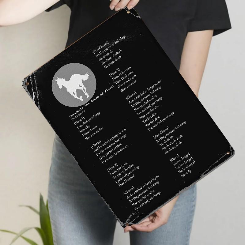 

Def Leppard Change In The House Of Flies Lyrics Metal Wall Art Vintage Music Decor For Home Bar 20x30cm（7.8x11.8inch）