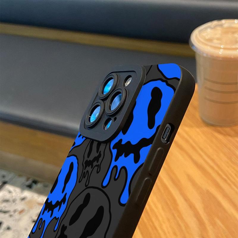 Modne etui na telefon ze wzorem uśmiechniętej twarzy, akcesoria do telefonu kompatybilne z IPhone 16 Pro Max 15 Pro 14Plus 13 12 11 XR X/XS