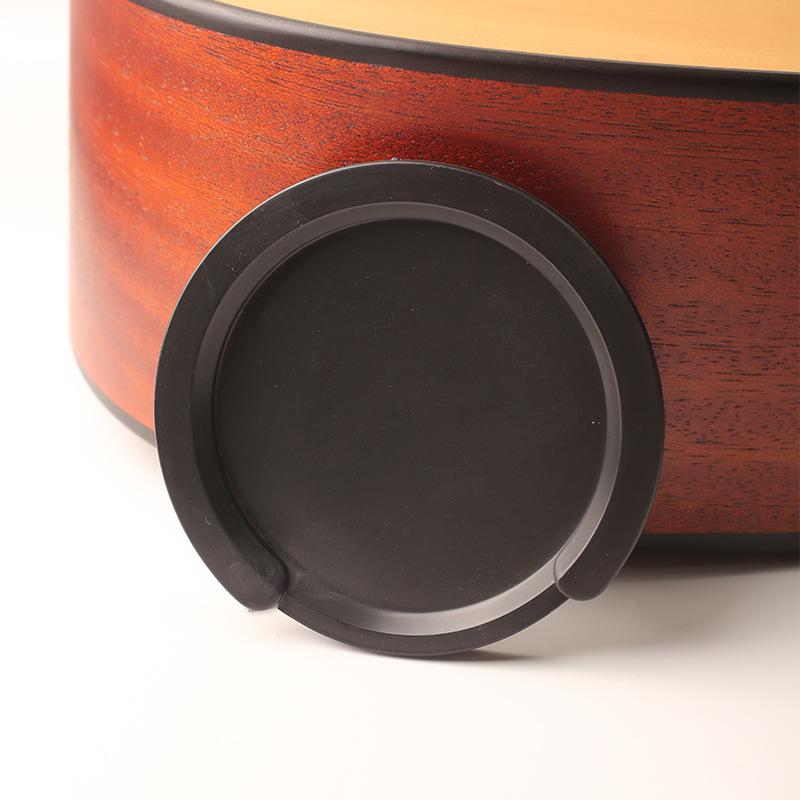 38-41 Inch Black Silicone Guitar Soundhole Cover - Dustproof & Anti-Mildew Accessory