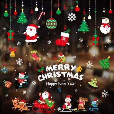 Natale Babbo Natale Renna Adesivo Finestra Buon Natale Decorazione Per Casa Ornamento Natalizio Regalo di Natale Navidad 2022 Capodanno 2023
