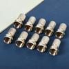 10 Pcs Metal Twist On Rg6 F Type Coaxial Cable Connector Plugs For Tv Satellite