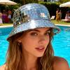 Sparkling Reflective Mirror Bucket Hat Disco Style Fisherman Hat Festivals Birthdays Night