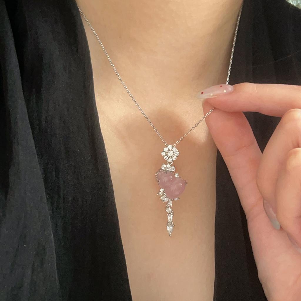 New Design Versatile Gourd Necklace, Women's Tassel, High-end Feel, Fulu Light Luxury Collarbone Chain, Trendy