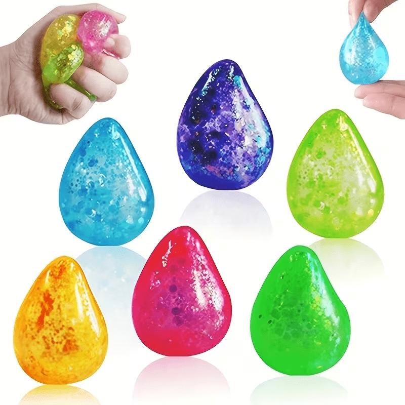 

1Pc Glow Drop Squishy Toy – Soft Elastic Sensory Stress Ball, Cement Texture Fidget for Desk Decor, Classroom Prize for Students светло-серый