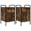 Nightstand 2 Pcs. Smoked Oak 35 X 36.5 X 61 Cm