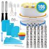Handdon 106-Piece Cake Decorating Kit with Turntable