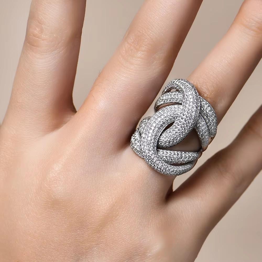 Luxurious Full-diamond AAAA Zircon Ring - High-quality Hip-hop Style Shiny Zircon Ring for Women s Party Jewelry Gift 6