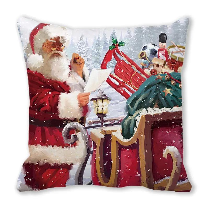Christmas Decoration Pillow Case Sofa Cushion Cover Bedroom Room Dormitory Home   New Year Gift