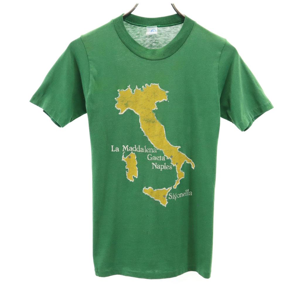 

ARTEX 70s 80s Made in USA Vintage Print Short sleeve T-shirt S green Men s Used