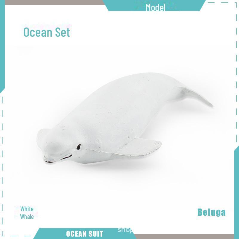 Marine Animal Model Set: Shark, Turtle, Dolphin, Whale, Penguin, Crab, and Seabed Creatures