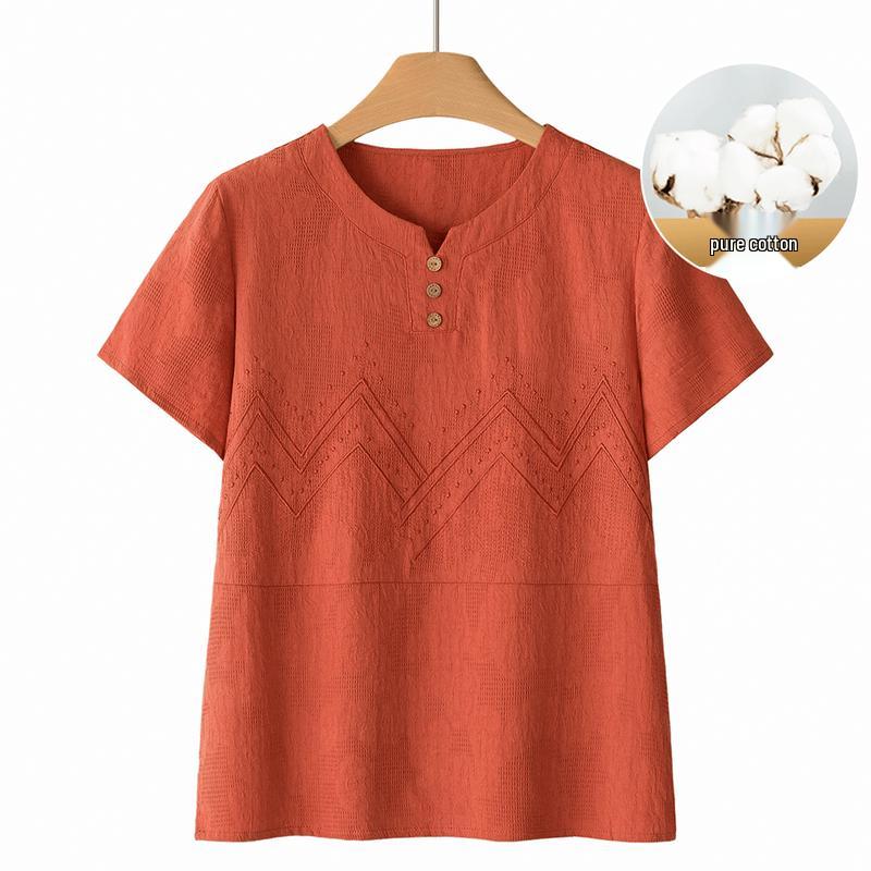 Вышитая футболка в новом китайском стиле Yuzhaolin 4XL оранжевый