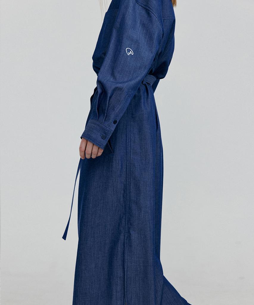 Molly Oli Swift Shirred Long Skirt [Blue]