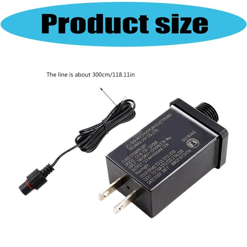 2PCS Replacement Inflatable Power Adapter 12V Class 2 Supply With 9.84ft Cord IP44 Waterproof For Holiday Decorations LED