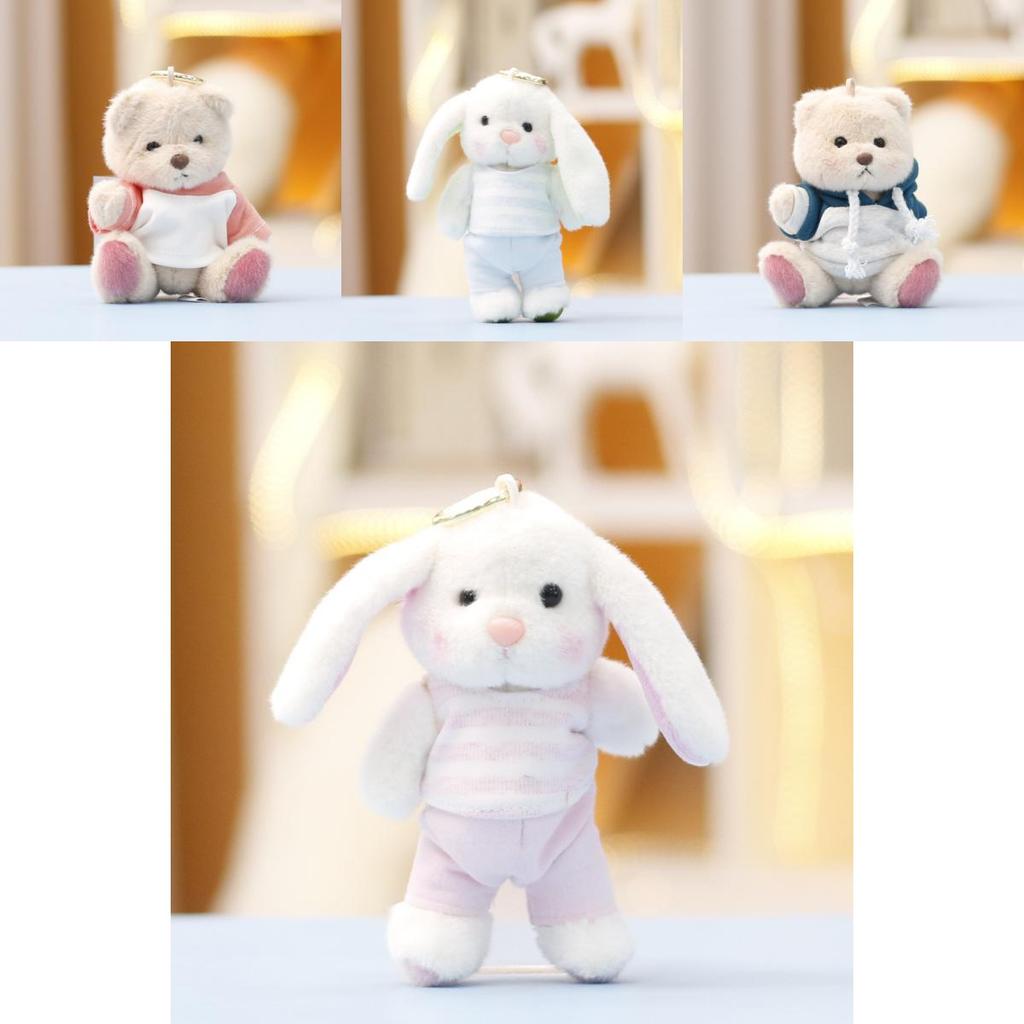 Plush Bear Toy Cute Cartoon Animal Keychain With Soft Pp Cotton For Girls Gift And Bag Decoration