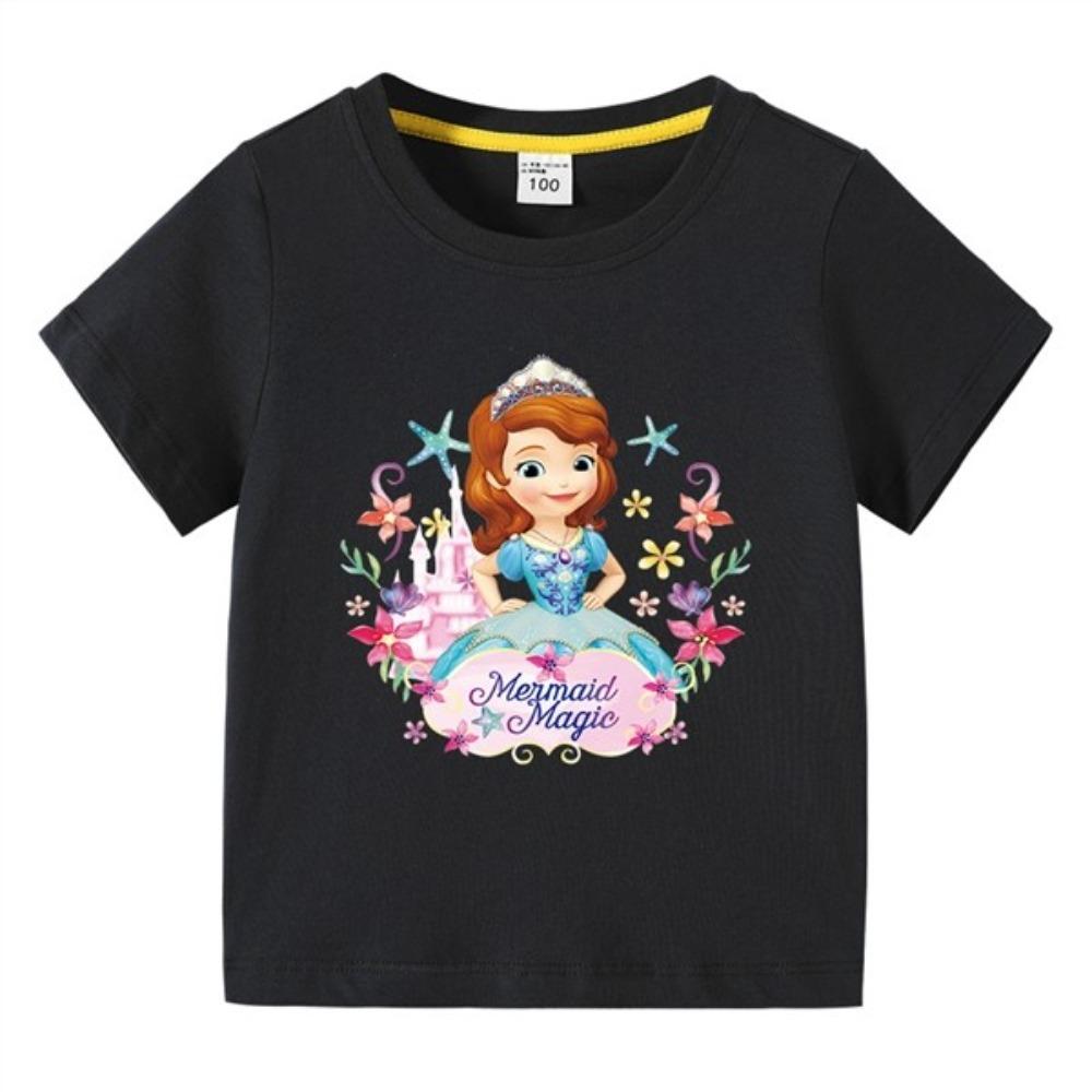Children's T-shirt Sofia Princess Print Pure Cotton Breathable Outfit 2026 Summer New Fashionable Cool Top