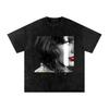 T-shirt in cotone oversize con grafica Taylor Swift effetto lavato sulla neve