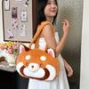 Große Kapazität Roter Panda Plüschtasche Niedliche Rote Panda Handtasche Tragbare Tier Schultertasche Outdoor