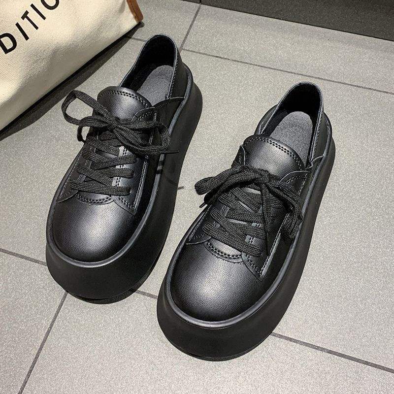 Platform White Shoes Women's 2025 New Casual Board Shoes Increase the Height of Big Head Bread Shoes Versatile Two Wear Muffin Single Shoes Women