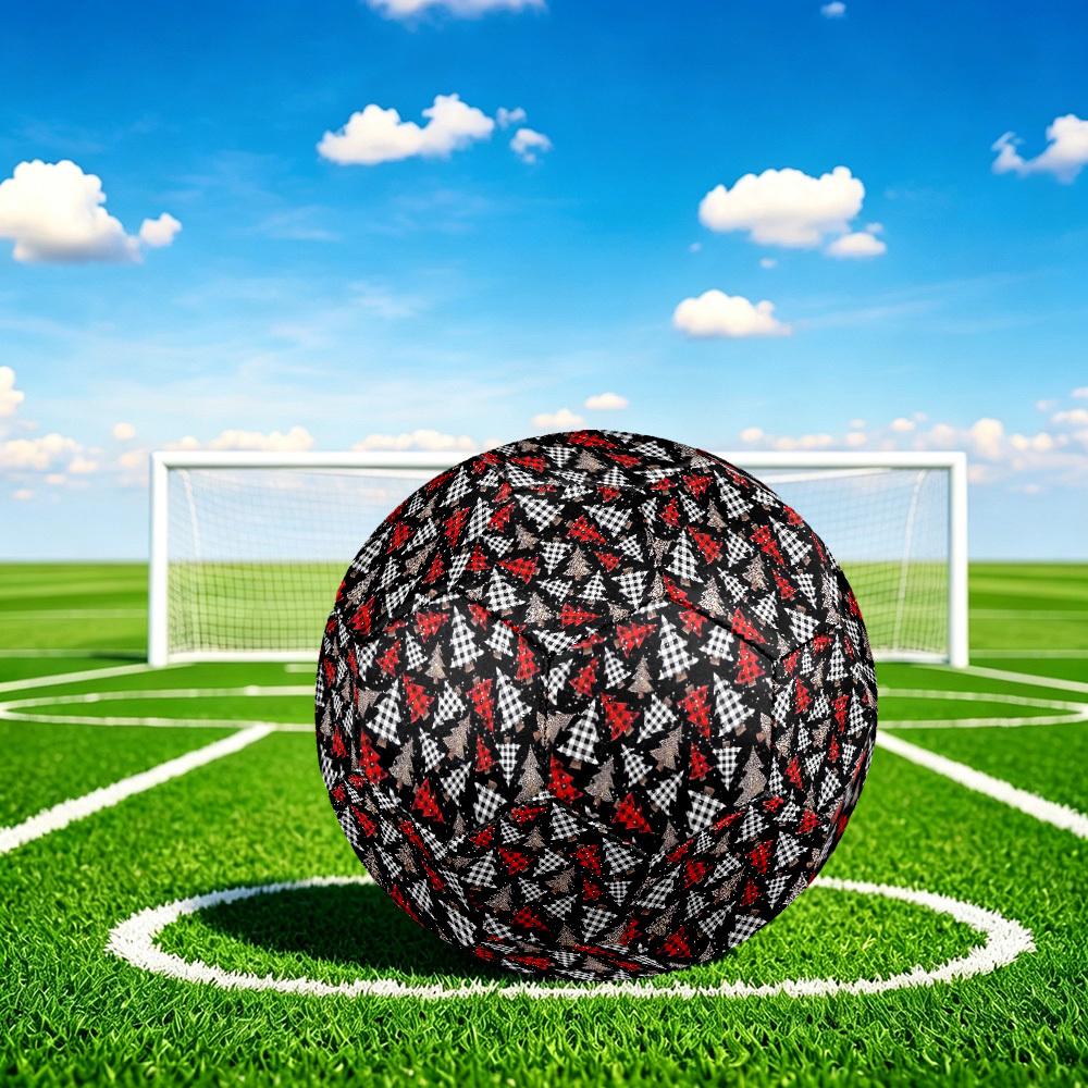 1pc Christmas Tree Plaid Size 5 Soccer Ball Professional Match Training Football Indoor &Outdoor Sports Ball Lightweight Durable M6569