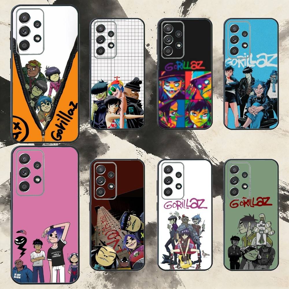 Anime G-Gorillaz Handyhülle Für Samsung S25,S24,S21,S22,S23,S30,Ultra,S20,Plus,Fe,Note,10,9,5G Schwarze Hülle