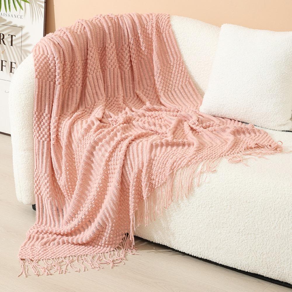 Atmungsaktive nordische Strickdecke Hautfreundliche Nickerchen-Decke Universelle Sofa-Karodecke Hotel