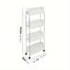 Slidable Slim Storage Cart Pullout Rack for Kitchen Livingroom Bathroom Multi-Tiers Storage Rack Free Combination Space Saving