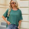 Summer New Women's T-shirt Solid Color Round Neck Loose Short-sleeved T-shirt Tops