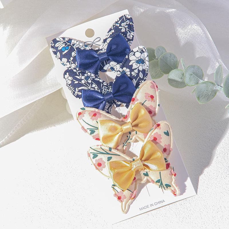 New 4PCS Flower Butterfly Hair Clips Girls Favorite Fashion Lovly Barrettes Clips Gift Baby Hair Accessories