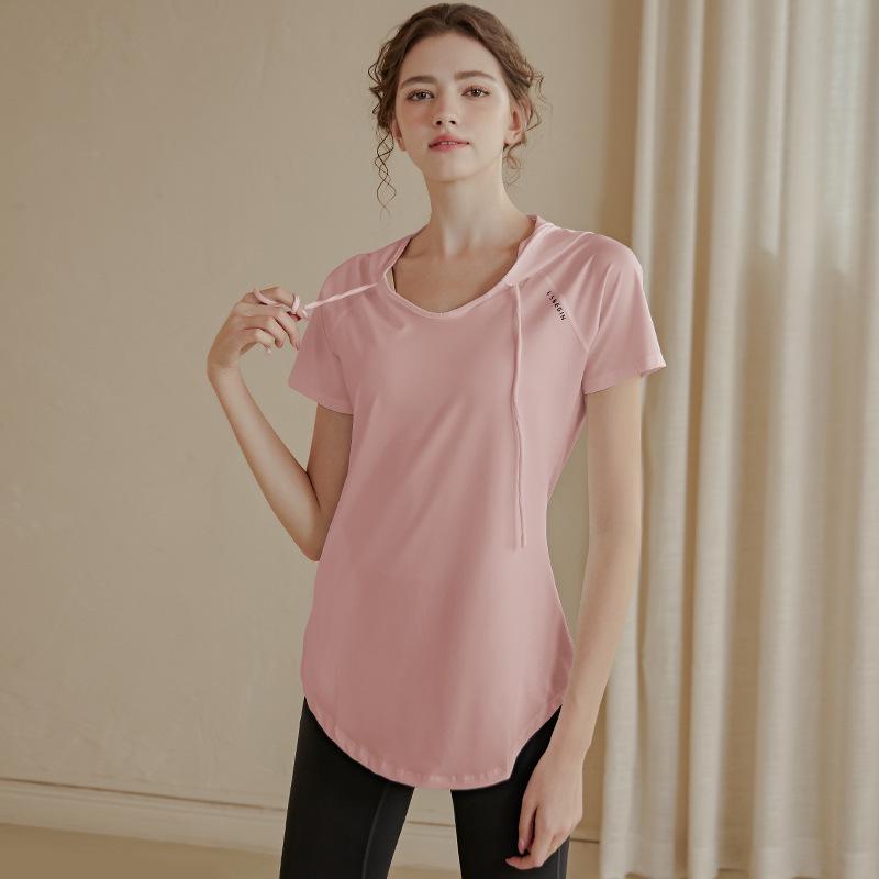 

Женская спортивная футболка с коротким рукавом, быстросохнущая - Дышащая, легкая, облегающая майка для йоги и бега XX-Large розовый