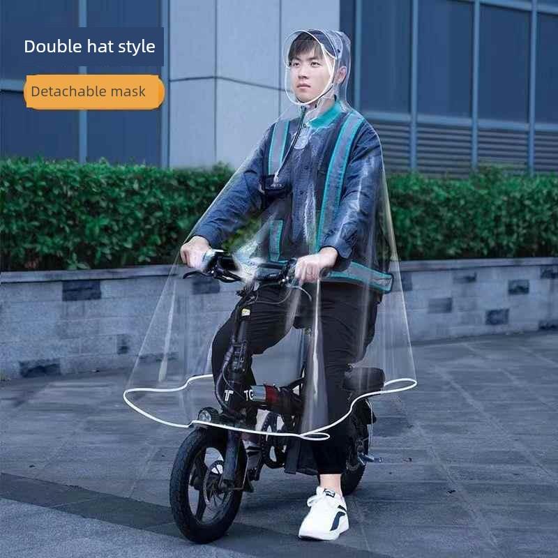 Per Guidare e Assistenza alla Guida Usare Impermeabili Speciali, Poncho Pioggia Pieghevoli per Bici Elettrica, Ingranditi e Ispessiti, Unisex, Trasparenti su Tutta la Lunghezza